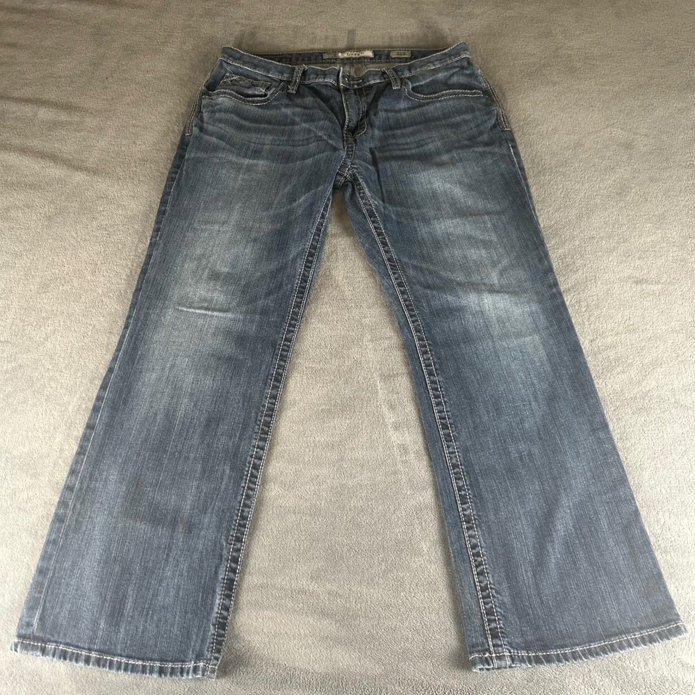 BKE Derek Bootcut Jeans Mens 36S Medium Wash Denim Contrast Stitching 36 x 30